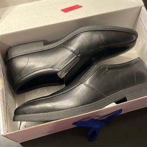 New Men's Black Slip On Wide Width Loafers Dress Shoes